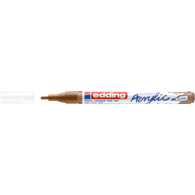 Akril marker 1-2mm, Edding 5300 mogyoró barna
