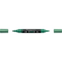 Akril marker kétvégű MULTIMARK 295 Faber-Castell metál zöld