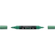 Akril marker kétvégű MULTIMARK 295 Faber-Castell metál zöld