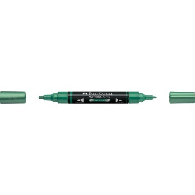 Akril marker kétvégű MULTIMARK 295 Faber-Castell metál zöld