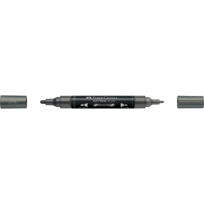 Akril marker kétvégű MULTIMARK 297 Faber-Castell metál acélszürke