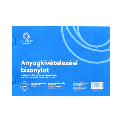Készletkivételezési bizonylat A5, 25x4lapos 8 tételes B.12-114 Bluering®
