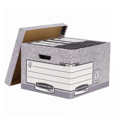 Archiváló konténer, karton, nagy, Fellowes® Bankers Box System, 10 db/csomag