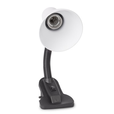 Asztali lámpa, Basic csiptethető, max. 60W, AVIDE, fehér Asztali lámpa, Basic csiptethető, max. 60W, AVIDE, fehér