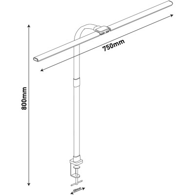 Asztali LED lámpa, duplafejű, 18W, AVIDE, fekete Asztali LED lámpa, duplafejű, 18W, AVIDE, fekete