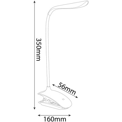 Asztali LED lámpa, csiptethető, 1,5W, 6400K, AVIDE, fekete Asztali LED lámpa, csiptethető, 1,5W, 6400K, AVIDE, fekete