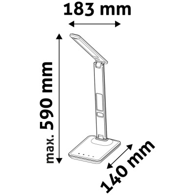 Asztali LED lámpa, Nathan, kijelzős, 6W, 5000K, AVIDE, fehér Asztali LED lámpa, Nathan, kijelzős, 6W, 5000K, AVIDE, fehér