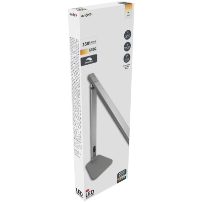 Asztali LED lámpa, összecsukható, 8W, 5000K, AVIDE, szürke Asztali LED lámpa, összecsukható, 8W, 5000K, AVIDE, szürke