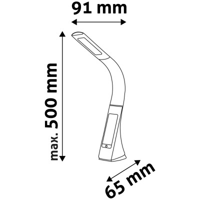 Asztali LED lámpa, kijelzős, 6W, 5000K, AVIDE, barna Asztali LED lámpa, kijelzős, 6W, 5000K, AVIDE, barna