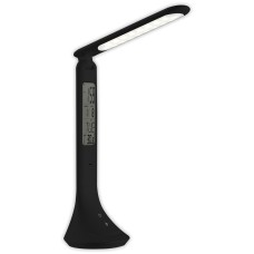 Asztali LED lámpa, kijelzővel, 5W, 4000K, AVIDE, fekete