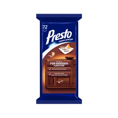 Nedves törlőkendő bútor 72 db/csomag Presto