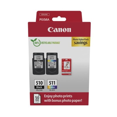 Canon PG510/511 tintapatron multipack + 50lap GP501 10x15 fényes fotópapír  ORIGINAL