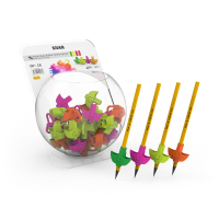 Ceruza markolat, fogássegítő, szilikon, smile, 72 db/display, Silka