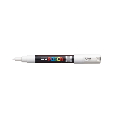 Dekormarker 0,7-1mm, Uni Posca PC-1M fehér Dekormarker 0,7-1mm, Uni Posca PC-1M fehér