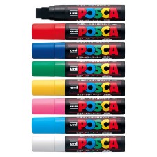 Dekormarker 17mm, Uni-Posca PC-17K, 8db-os készlet