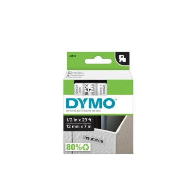 Feliratozógép szalag Dymo D1 S0720500/45010 12mmx7m, ORIGINAL, fekete/víztiszta Feliratozógép szalag Dymo D1 S0720500/45010 12mmx7m, ORIGINAL, fekete/víztiszta