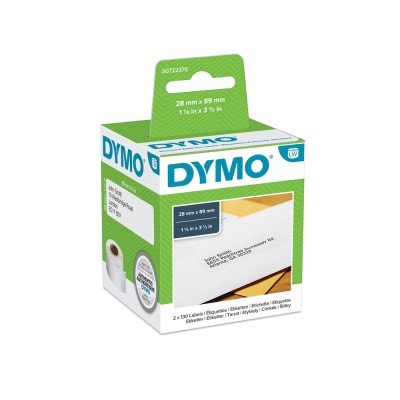 Etikett Dymo LW nyomtatóhoz 28x89mm, 130 db etikett/doboz, Original, fehér Etikett Dymo LW nyomtatóhoz 28x89mm, 130 db etikett/doboz, Original, fehér