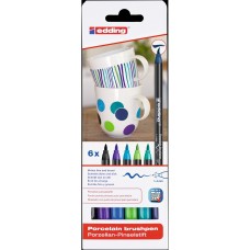 Ecsetirón porcelán marker 1-4mm, kerek Edding 4600/6, 6 cool klf.szín