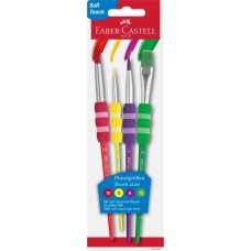 Ecsetkészlet, 2, 6, 10, 12, puha tapintású kerek/lapos végű Faber-Castell 4klf. testszín