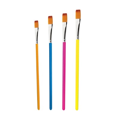Ecsetkészlet lapos fej 4 db/bliszter Keyroad vegyes testszínek Ecsetkészlet lapos fej 4 db/bliszter Keyroad vegyes testszínek
