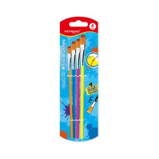 Ecsetkészlet, 2, 4, 8, 10, lapos fej 4 db/bliszter Keyroad vegyes testszínek