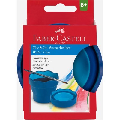 Ecsettál összecsukható mechanizmussal CLIC&GO Faber-Castell kék Ecsettál összecsukható mechanizmussal CLIC&GO Faber-Castell kék