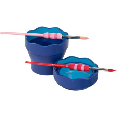 Ecsettál összecsukható mechanizmussal CLIC&GO Faber-Castell kék Ecsettál összecsukható mechanizmussal CLIC&GO Faber-Castell kék