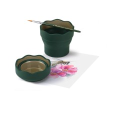Ecsettál összecsukható mechanizmussal CLIC&GO Faber-Castell sötétzöld