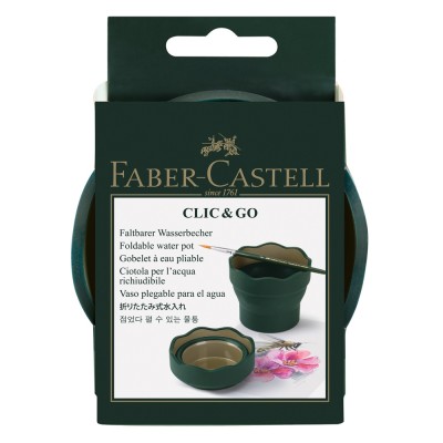 Ecsettál összecsukható mechanizmussal CLIC&GO Faber-Castell sötétzöld Ecsettál összecsukható mechanizmussal CLIC&GO Faber-Castell sötétzöld