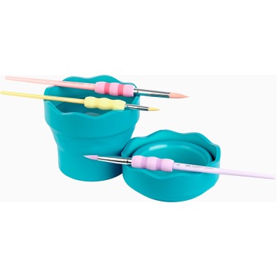 Ecsettál összecsukható mechanizmussal CLIC&GO Faber-Castell türkiz