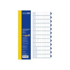 Elválasztólap, A4, prespán mintás 160 micron, 12 részes, PP Economix