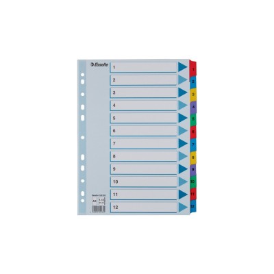 Elválasztólap, A4, regiszteres 1-12 laminált karton fülek 100162 Esselte