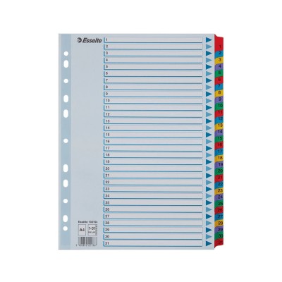 Elválasztólap, A4, regiszteres 1-31 laminált karton fülek 100164 Esselte