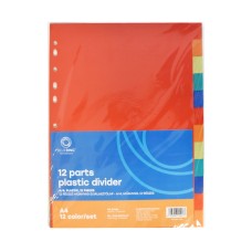 Elválasztólap, színes műanyag 12 részes Bluering®