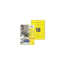 Etikett címke, 105x37mm, univerzális, 16 címke/lap Avery, sárga