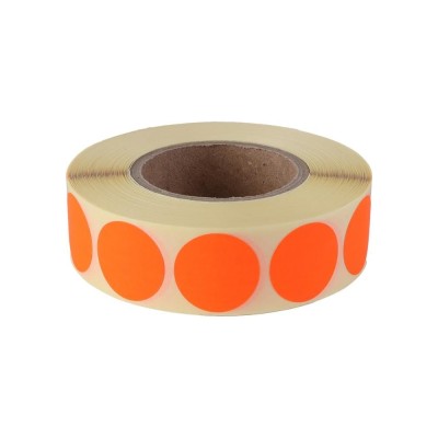 Etikett címke, 20mm, körcímke tekercses, 1000 címke/tekercs fluo piros