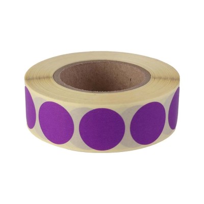 Etikett címke, 20mm, körcímke tekercses, 1000 címke/tekercs lila