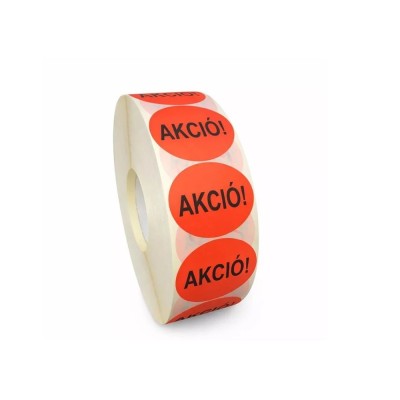 Etikett címke, 38mm, körcímke tekercses, 1000 címke/tekercs fluo piros Etikett címke, 38mm, körcímke tekercses, 1000 címke/tekercs fluo piros