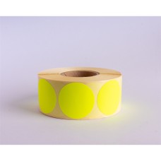 Etikett címke, 38mm, körcímke tekercses, 1000 címke/tekercs fluo sárga