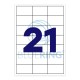 Etikett címke, 63,5x38,1mm, 100 lap, 21 címke/lap Bluering®