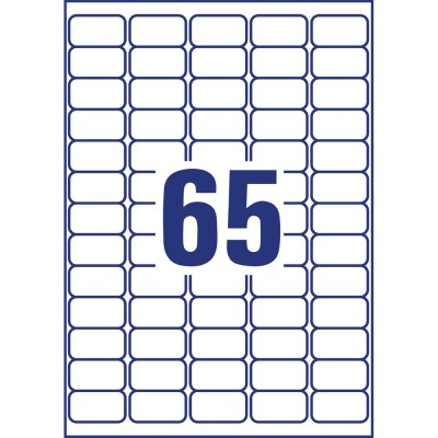 Etikett címke, 38,1 x21,2mm, fagyasztó 65 címke/ív, 25 ív/doboz, Avery fehér