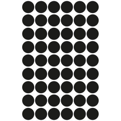 Etikett címke, o12mm, jelölésre, 54 címke/ív, 5 ív/doboz, Avery fekete