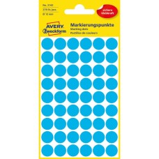 Etikett címke, o12mm, jelölésre, 54 címke/ív, 5 ív/doboz, Avery kék