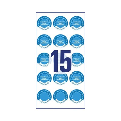 Etikett címke o20mm időjárásálló öntapadó plakett 2025-2030 15 címke/lap 8 ív/csomag Avery kék Etikett címke o20mm időjárásálló öntapadó plakett 2025-2030 15 címke/lap 8 ív/csomag Avery kék