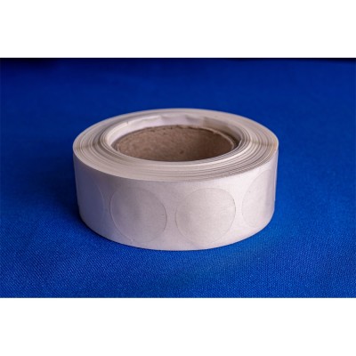 Etikett címke, 20mm, körcímke tekercses, PP 1000 db/tekercs átlátszó