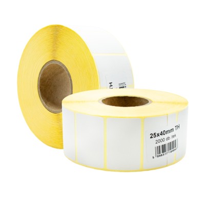 Etikett thermo 25x40mm, tekercses 2000 db/tekercs Etikett thermo 25x40mm, tekercses 2000 db/tekercs