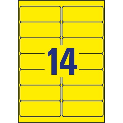 Etikett címke, 99,1 x38,1mm, visszaszedhető, neon 14 címke/ív, 25 ív/doboz, Avery sárga Etikett címke, 99,1 x38,1mm, visszaszedhető, neon 14 címke/ív, 25 ív/doboz, Avery sárga