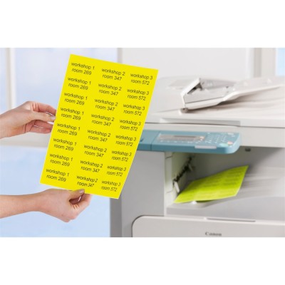 Etikett címke, 99,1 x38,1mm, visszaszedhető, neon 14 címke/ív, 25 ív/doboz, Avery sárga Etikett címke, 99,1 x38,1mm, visszaszedhető, neon 14 címke/ív, 25 ív/doboz, Avery sárga