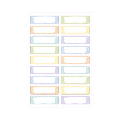 Etikett ruhacímke iskolai, 45 x 13 mm 36 címke/2 ív, Avery pasztell Etikett ruhacímke iskolai, 45 x 13 mm 36 címke/2 ív, Avery pasztell
