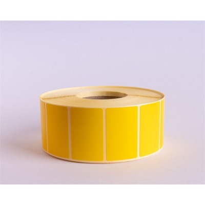 Etikett címke thermo, 25x40mm, tekercses, 2000 címke/tekercs citromsárga